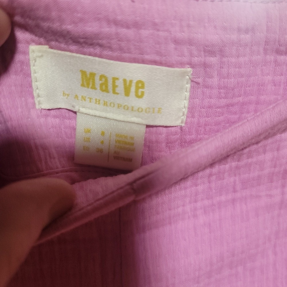 Maeve PINK Textured‎ Wide Leg Pants Flowy High Waisted Casual Dressy Brunch Work - Picture 2 of 7